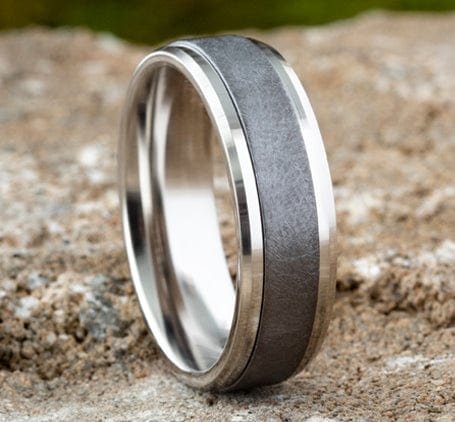 Benchmark Men's Wedding Bands 10 Copy of Men's Wedding Band, 7MM 14K White Gold and Tantalum