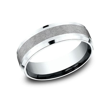 Benchmark Men's Wedding Bands 10 Copy of Men's Wedding Band, 7MM 14K White Gold and Tantalum