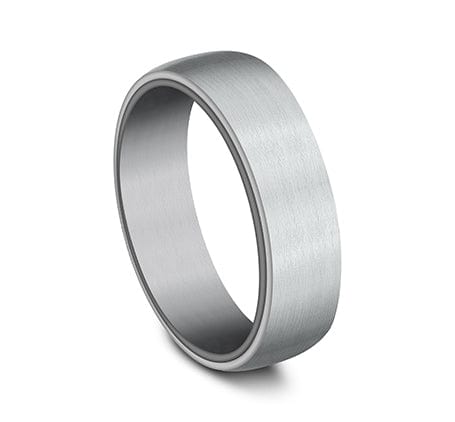 Benchmark Men's Wedding Bands 10 Men's Wedding Band, 6.5MM 14K White Gold and Tantalum