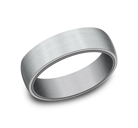 Benchmark Men's Wedding Bands 10 Men's Wedding Band, 6.5MM 14K White Gold and Tantalum