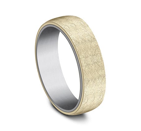Benchmark Men's Wedding Bands 10 Men's Wedding Band, 6.5MM 14K Yellow Gold and Tantalum
