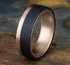Benchmark Men's Wedding Bands 10 Men's Wedding Band, 6.5MM Tantalum and 14K Rose Gold