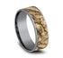 Benchmark Men's Wedding Bands 10 Men's Wedding Band, 7.5MM Marbled 14K Yellow Gold and Tantalum