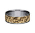 Benchmark Men's Wedding Bands 10 Men's Wedding Band, 7.5MM Marbled 14K Yellow Gold and Tantalum