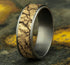 Benchmark Men's Wedding Bands 10 Men's Wedding Band, 7.5MM Marbled 14K Yellow Gold and Tantalum
