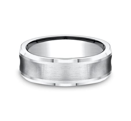 Benchmark Men's Wedding Bands 10 Men's Wedding Band, 7.5MM White Cobalt