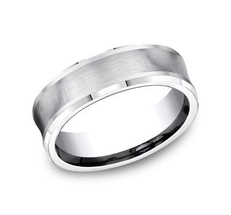 Benchmark Men's Wedding Bands 10 Men's Wedding Band, 7.5MM White Cobalt