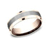 Benchmark Men's Wedding Bands 10 Men's Wedding Band, 7MM 14K Rose Gold and Grey Tantalum
