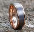 Benchmark Men's Wedding Bands 10 Men's Wedding Band, 7MM 14K Rose Gold and Grey Tantalum
