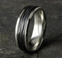 Benchmark Men's Wedding Bands 10 Men's Wedding Band, 7MM 14K White Gold and Black Titanium