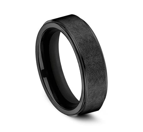 Benchmark Men's Wedding Bands 10 Men's Wedding Band, 7MM Black Titanium, Comfort Fit