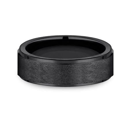 Benchmark Men's Wedding Bands 10 Men's Wedding Band, 7MM Black Titanium, Comfort Fit