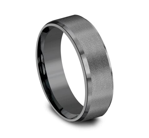 Benchmark Men's Wedding Bands 10 Men's Wedding Band, 7MM Darkened Tantalum Comfort Fit