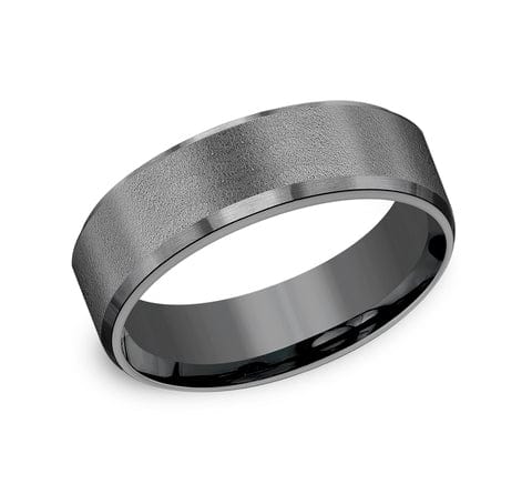 Benchmark Men's Wedding Bands 10 Men's Wedding Band, 7MM Darkened Tantalum Comfort Fit