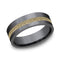 Benchmark Men's Wedding Bands 10 Men's Wedding Band, 7MM Tantalum with 14K Yellow Gold