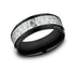 Benchmark Men's Wedding Bands 10 Men's Wedding Band, 8MM 14K White Gold and Black Titanium