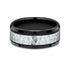 Benchmark Men's Wedding Bands 10 Men's Wedding Band, 8MM 14K White Gold and Black Titanium
