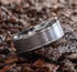 Benchmark Men's Wedding Bands 10 Men's Wedding Band, 8MM 14K White Gold and Grey Tantalum