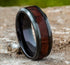 Benchmark Men's Wedding Bands 10 Men's Wedding Band, 8MM Black Cobalt with Wood Center