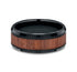 Benchmark Men's Wedding Bands 10 Men's Wedding Band, 8MM Black Cobalt with Wood Center