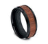 Benchmark Men's Wedding Bands 10 Men's Wedding Band, 8MM Black Cobalt with Wood Center