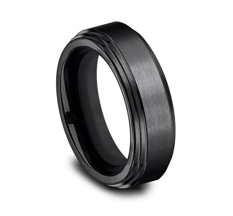 Benchmark Men's Wedding Bands 10 Men's Wedding Band, 8MM Black Titanium, Comfort Fit