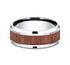 Benchmark Men's Wedding Bands 10 Men's Wedding Band. 8MM Cobalt Chrome with Rose Wood Inlay