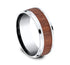 Benchmark Men's Wedding Bands 10 Men's Wedding Band. 8MM Cobalt Chrome with Rose Wood Inlay
