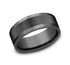 Benchmark Men's Wedding Bands 10 Men's Wedding Band, 8MM Darkened Tantalum Wire-Brushed Center