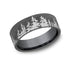 Benchmark Men's Wedding Bands 10 Men's Wedding Band, 8MM Darkened Tantalum with Treeline Pattern