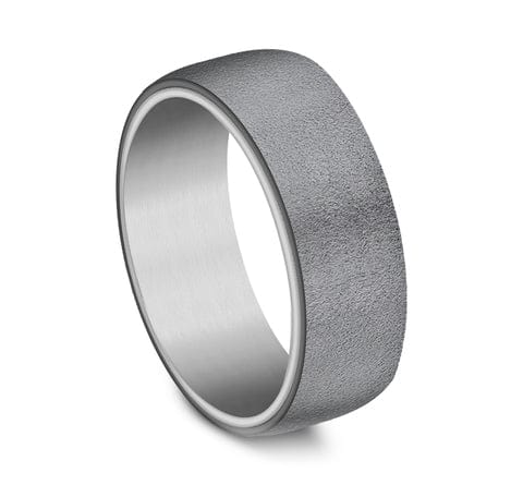 Benchmark Men's Wedding Bands 10 Men's Wedding Band, 8MM Tantalum and 14K White Gold