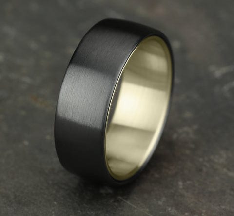 Benchmark Men's Wedding Bands 10 Men's Wedding Band, 8MM Tantalum with 14K Yellow Gold
