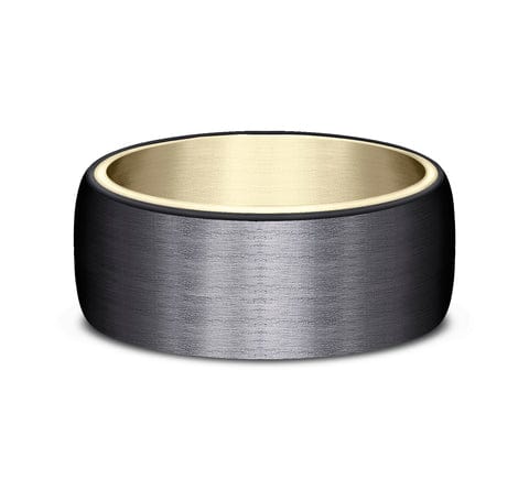Benchmark Men's Wedding Bands 10 Men's Wedding Band, 8MM Tantalum with 14K Yellow Gold