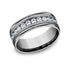 Benchmark Men's Wedding Bands 10 Men's Wedding Band, 8MM Tantalum with Lab Grown Diamonds
