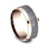 Benchmark Men's Wedding Bands 10 Men's Wedding Band, 9MM Textured Tantalum with 14K Rose Gold