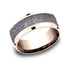 Benchmark Men's Wedding Bands 10 Men's Wedding Band, 9MM Textured Tantalum with 14K Rose Gold