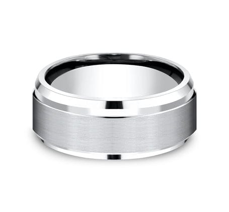 Benchmark Men's Wedding Bands 10 Men's Wedding Band, 9MM White Cobalt Chrome