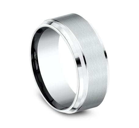 Benchmark Men's Wedding Bands 10 Men's Wedding Band, 9MM White Cobalt Chrome