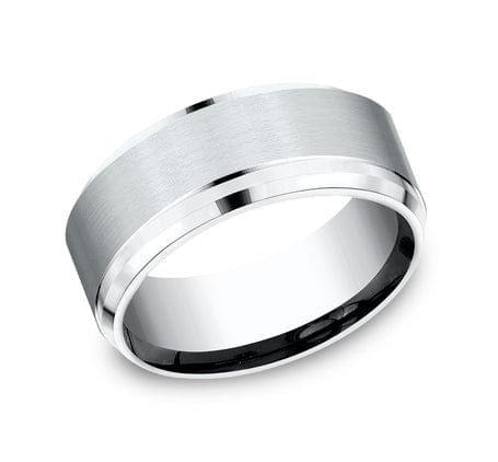 Benchmark Men's Wedding Bands 10 Men's Wedding Band, 9MM White Cobalt Chrome