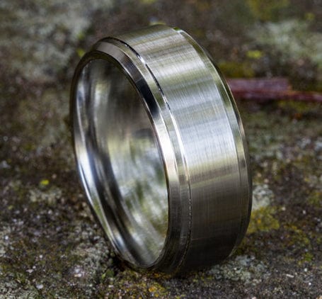 Benchmark Men's Wedding Bands 10 Men's Wedding Band, 9MM White Cobalt Chrome