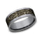 Benchmark Men's Wedding Bands 10 Men's Wedding Band, Grey Tantalum and Bronze Vintage Script Pattern
