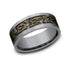 Benchmark Men's Wedding Bands 10 Men's Wedding Band, Grey Tantalum and Bronze Vintage Script Pattern