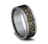 Benchmark Men's Wedding Bands 10 Men's Wedding Band, Grey Tantalum and Bronze Vintage Script Pattern