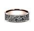 Benchmark Men's Wedding Bands 10 Men's Wedding Band, Mokume Tantalum with 14K Rose Gold Trim