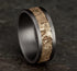 Benchmark Men's Wedding Bands 10 Men's Wedding Band, Tantalum and Textured 14K Yellow Gold