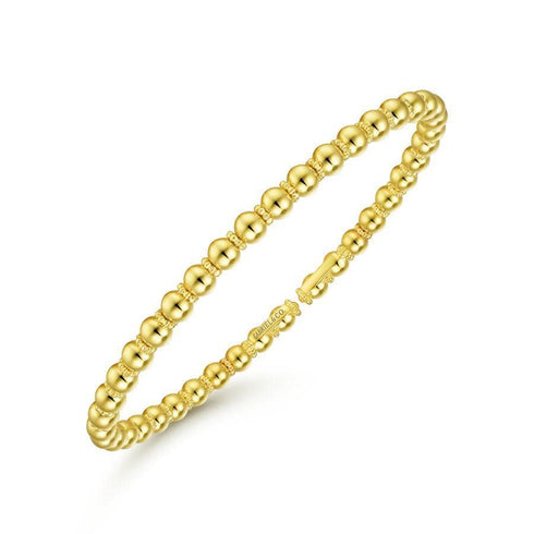 Gabriel & Co. Bracelets 14K Yellow Gold Beaded Bangle