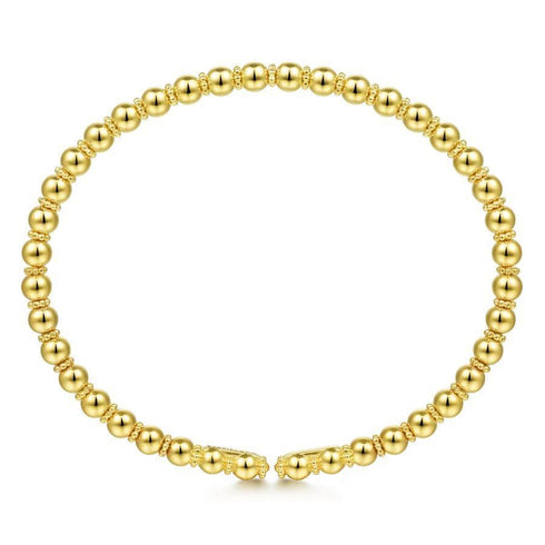 Gabriel & Co. Bracelets 14K Yellow Gold Beaded Bangle