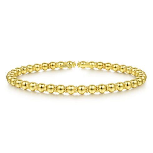 Gabriel & Co. Bracelets 14K Yellow Gold Beaded Bangle