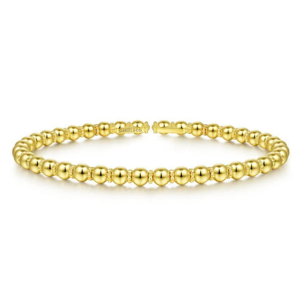 Gabriel & Co. Bracelets 14K Yellow Gold Beaded Bangle