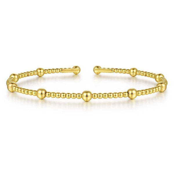 Gabriel & Co. Bracelets 14K Yellow Gold Flexible Beaded Bangle